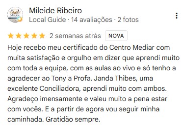 Avaliação de Mileide Ribeiro sobre a Centromediar